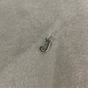 James Avery Script Initial "J" Letter Charm Sterling Silver (CM-316) Uncut Loop